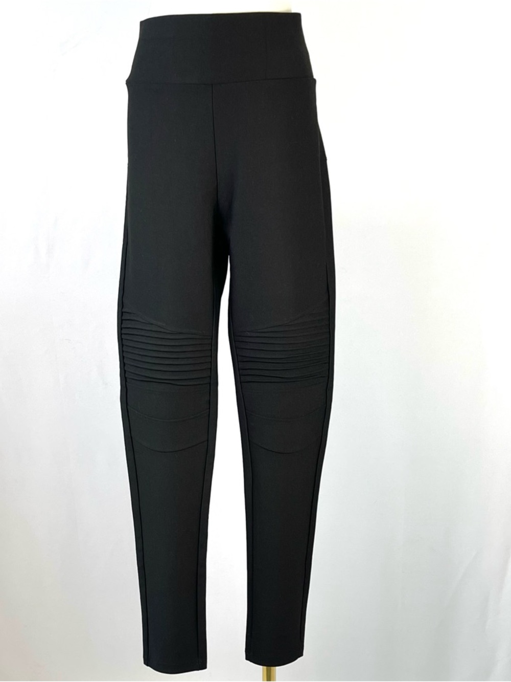 High Waist Moto Leggings 1X Very Long Black NWOT | Edgy Biker Athleisure